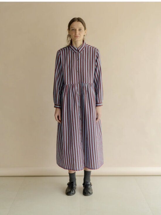 Runaway Bicycle Dresses & Skirts - Runaway Bicycle Button-Down, Striped Dress with Pockets